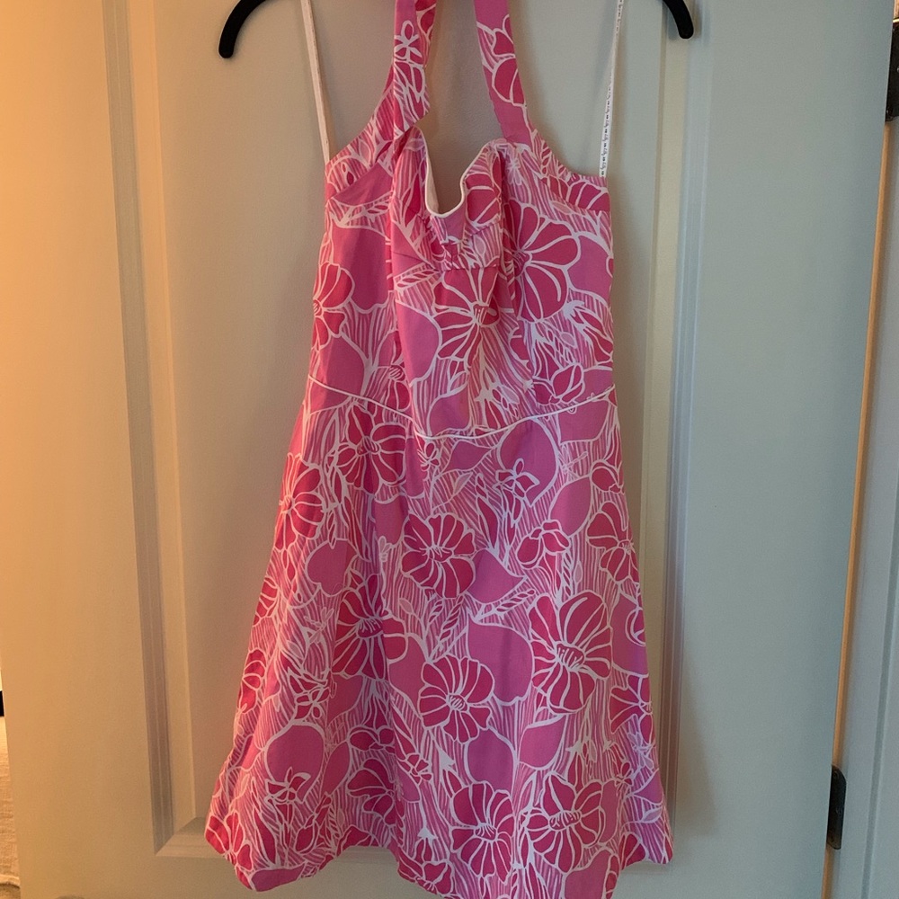 Lilly Pulitzer pink and white halter dress